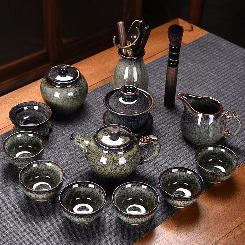 Flambe Jian Ware Kung Fu Tea Set Suit - Grand Goldman