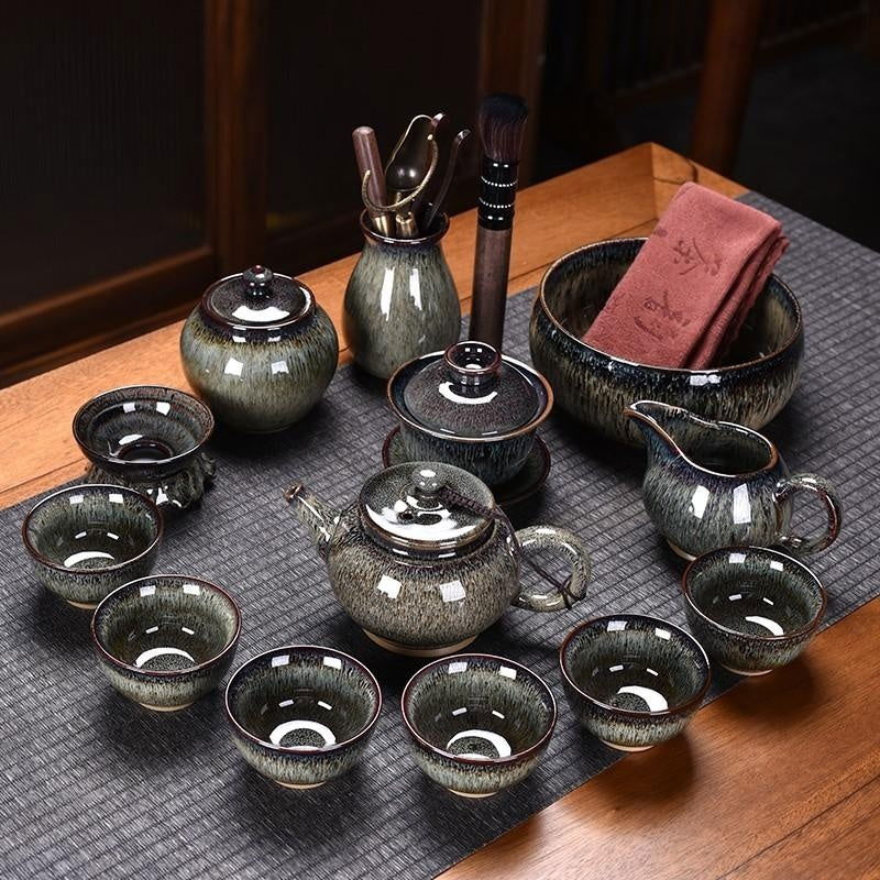 Flambe Jian Ware Kung Fu Tea Set Suit - Grand Goldman