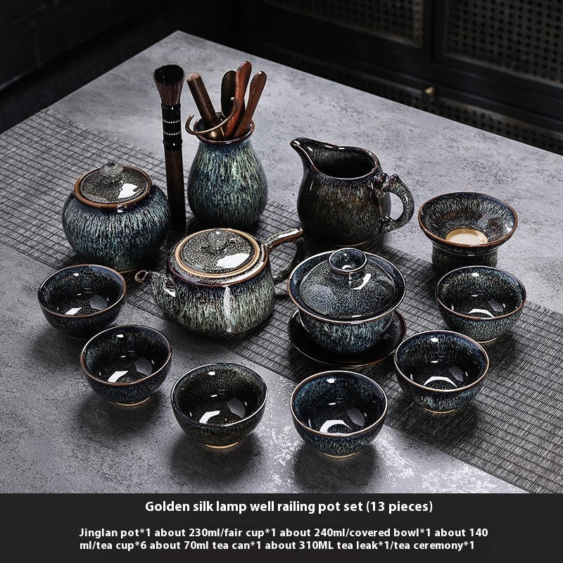 Flambe Jian Ware Kung Fu Tea Set Suit - Grand Goldman