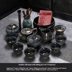 Flambe Jian Ware Kung Fu Tea Set Suit - Grand Goldman