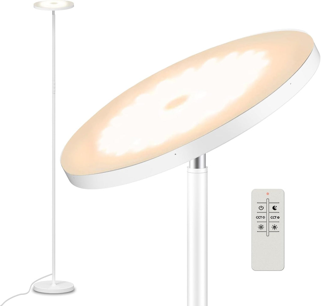 Floor Lamp, 2400LM Super Bright LED Lamps for Living Room 250W Equivalent, Tall Standing Lamp with Remote/Touch Control, Torchiere Bedroom Lamp with 2700K-6500K Stepless Dimmable for Modern Room Decor - Grand Goldman