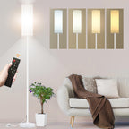 Floor Lamp for Living Room Bedroom,Modern LED Floor Lamp with Remote Control and Stepless Dimmable Colors Temperature & Brightness,Standing Lamps Tall Lamp, 9W Bulb Included(White) - Grand Goldman