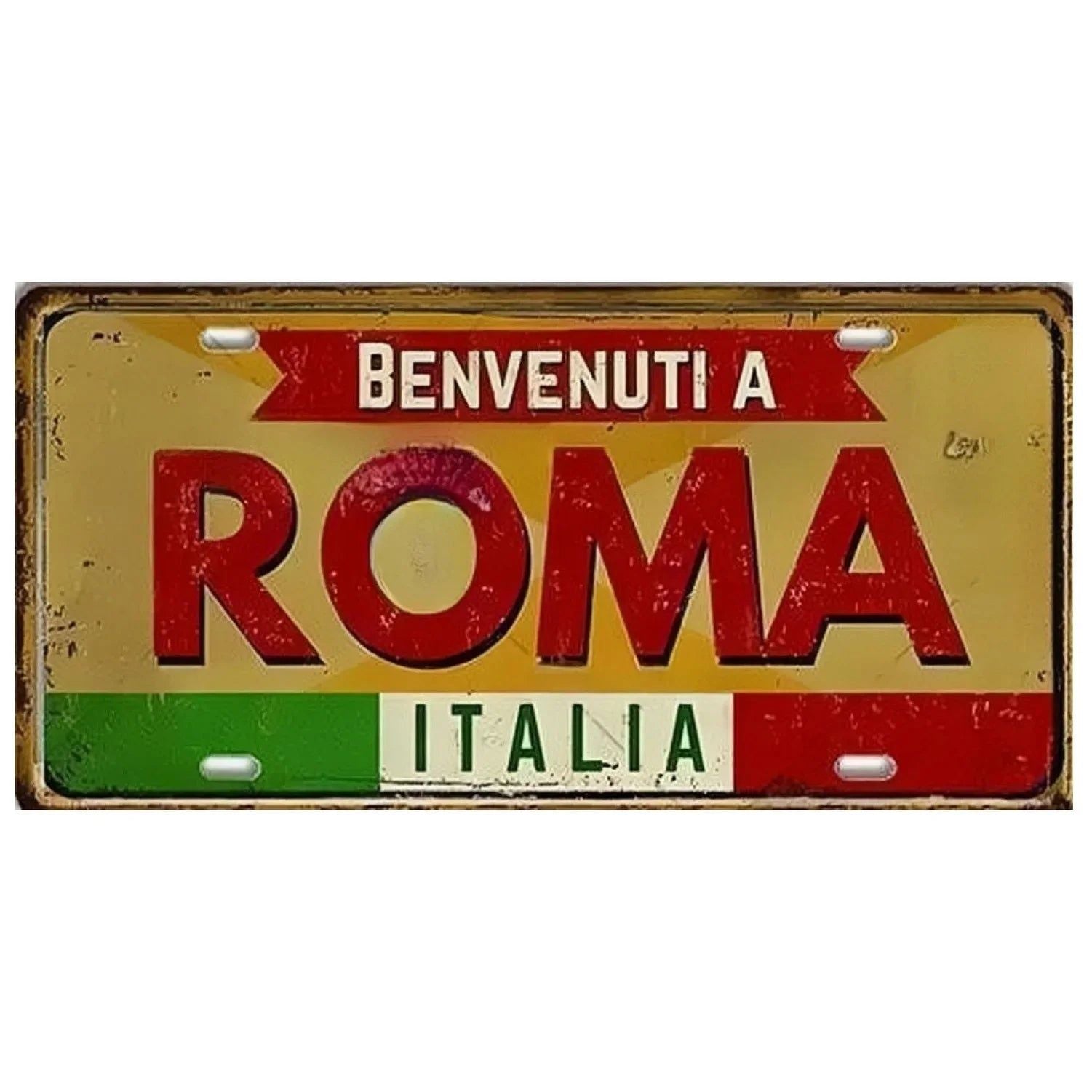 Florence Plate Metal Tin Signs for Wall Art Decoration Vintage Tags Metal Automotive Signs For Man Cave Cafe Bar Club Garage Pub - Grand Goldman