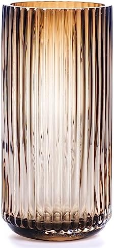 Flower Vase 7.5 inch Green Thickened Glass Vase for Bookshelf,Dinner Table,Indoor Office Desktop,Meeting Room,Bathroom,Countertop,Home Christmas Day Decoration - Grand Goldman