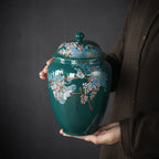 Flower and Bird Tea Pot Ceramic Decoration Candy Jewelry Food Storage Tank Exquisite Flower Arrangement Vase Home Storage Tank - Grand Goldman