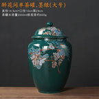 Flower and Bird Tea Pot Ceramic Decoration Candy Jewelry Food Storage Tank Exquisite Flower Arrangement Vase Home Storage Tank - Grand Goldman