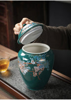 Flower and Bird Tea Pot Ceramic Decoration Candy Jewelry Food Storage Tank Exquisite Flower Arrangement Vase Home Storage Tank - Grand Goldman