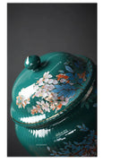 Flower and Bird Tea Pot Ceramic Decoration Candy Jewelry Food Storage Tank Exquisite Flower Arrangement Vase Home Storage Tank - Grand Goldman