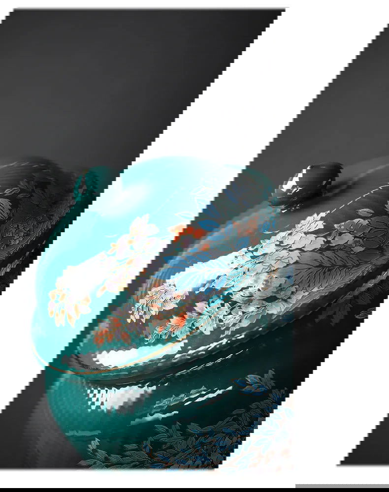 Flower and Bird Tea Pot Ceramic Decoration Candy Jewelry Food Storage Tank Exquisite Flower Arrangement Vase Home Storage Tank - Grand Goldman