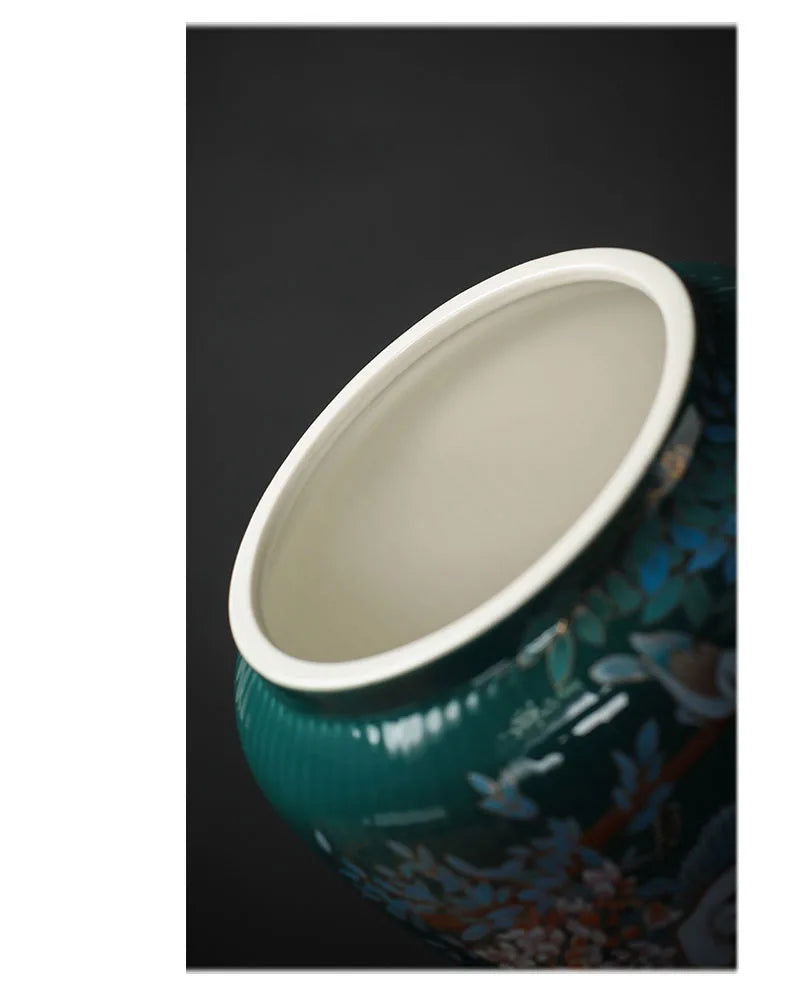 Flower and Bird Tea Pot Ceramic Decoration Candy Jewelry Food Storage Tank Exquisite Flower Arrangement Vase Home Storage Tank - Grand Goldman