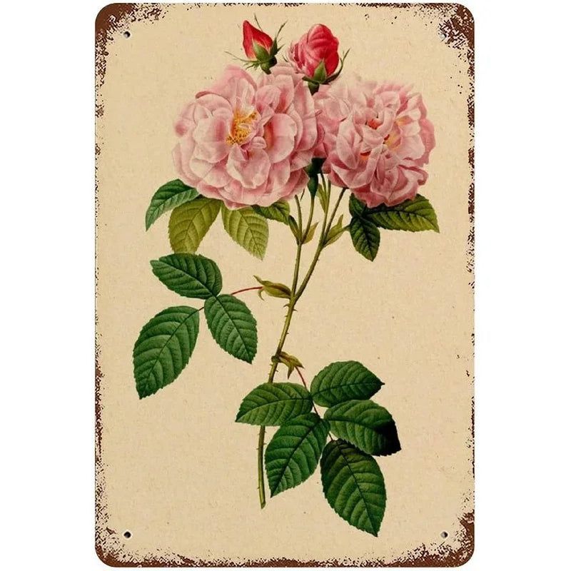 Flowers Lily Roses lavenders Bloom Metal Tin Signs Posters Plate Wall Decor for Bars Man Cave Cafe Clubs Retro Posters Plaque - Grand Goldman