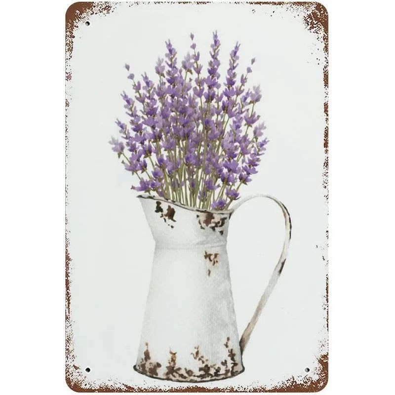 Flowers Lily Roses lavenders Bloom Metal Tin Signs Posters Plate Wall Decor for Bars Man Cave Cafe Clubs Retro Posters Plaque - Grand Goldman