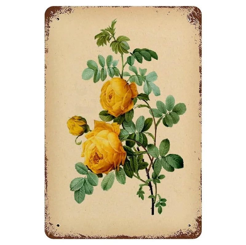 Flowers Lily Roses lavenders Bloom Metal Tin Signs Posters Plate Wall Decor for Bars Man Cave Cafe Clubs Retro Posters Plaque - Grand Goldman