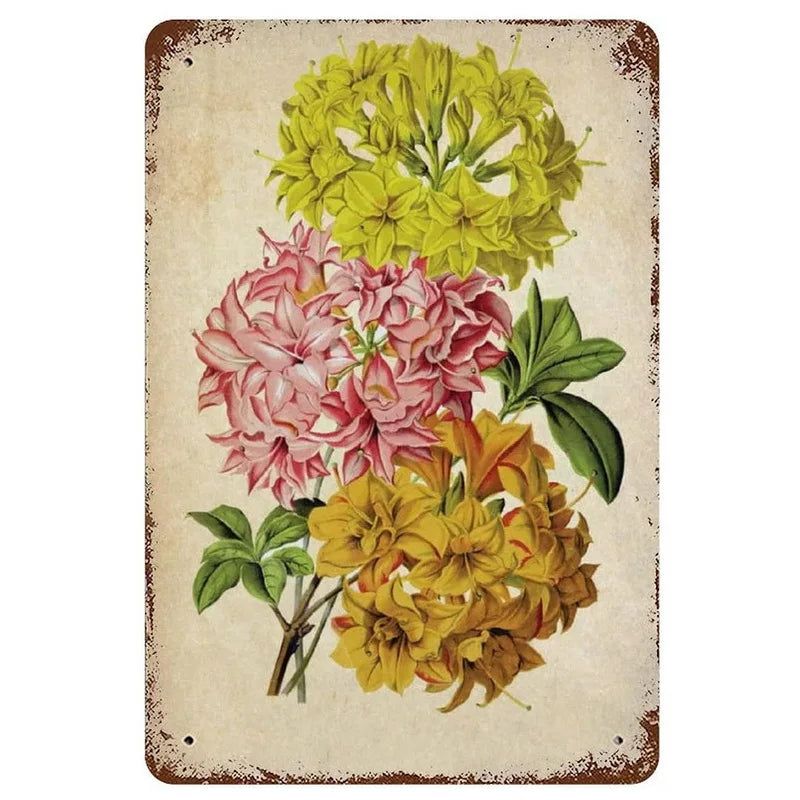 Flowers Lily Roses lavenders Bloom Metal Tin Signs Posters Plate Wall Decor for Bars Man Cave Cafe Clubs Retro Posters Plaque - Grand Goldman