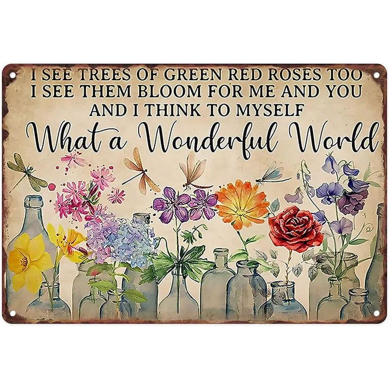 Flowers Lily Roses lavenders Bloom Metal Tin Signs Posters Plate Wall Decor for Bars Man Cave Cafe Clubs Retro Posters Plaque - Grand Goldman