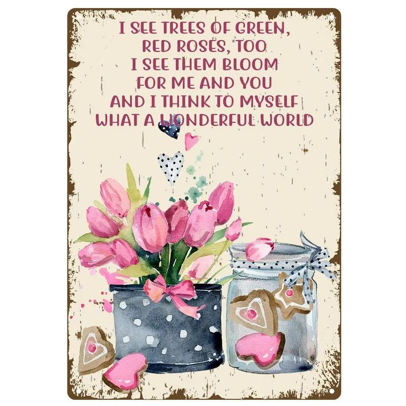 Flowers Lily Roses lavenders Bloom Metal Tin Signs Posters Plate Wall Decor for Bars Man Cave Cafe Clubs Retro Posters Plaque - Grand Goldman