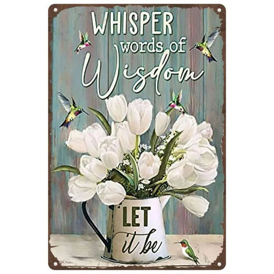 Flowers What a Wonderful World Metal Tin Signs Posters Plate Wall Decor for Home Bars Man Cave Cafe Clubs Retro Posters Plaque - Grand Goldman