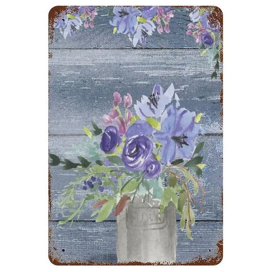 Flowers Lily Roses lavenders Bloom Metal Tin Signs Posters Plate Wall Decor for Bars Man Cave Cafe Clubs Retro Posters Plaque - Grand Goldman