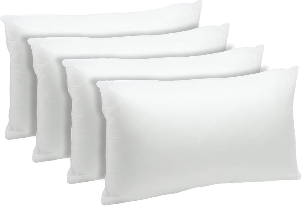 Foamily Throw Pillow Insert 18 x 18 inch (Set of 4) Hypoallergenic 100% Virgin Fiber Bed, Sofa, Couch Decorative Indoor Pillows Made in USA - Grand Goldman
