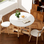 Folding Dining Table Upgrade Version, Convertible Drop Leaf Table for Kitchen/Farmhouse/Living Room, Space Saving Dining Room Table with 2 Layer Storage Racks, Rustic Brown - Grand Goldman