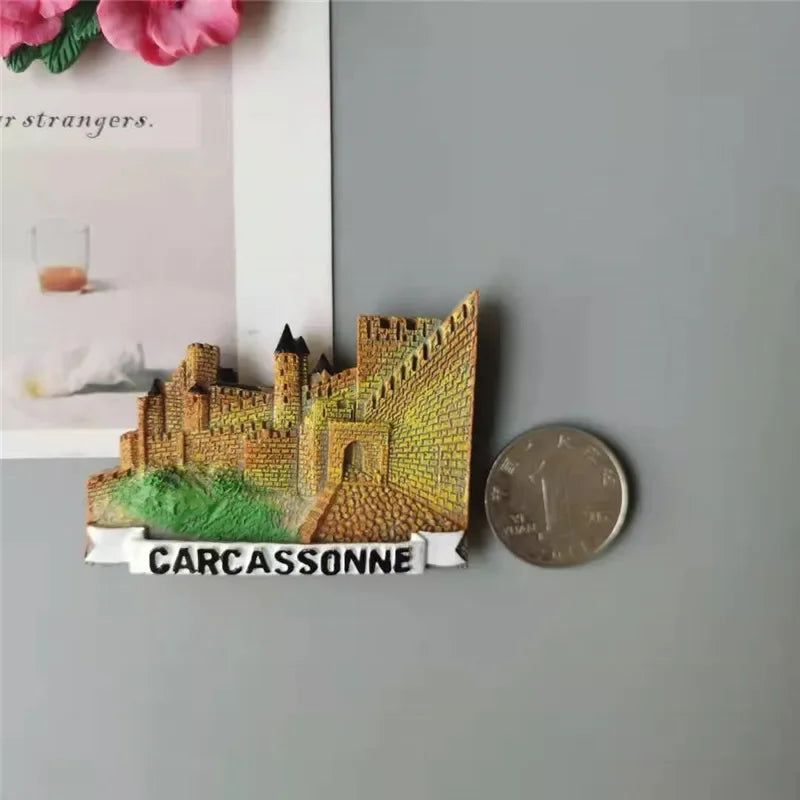 France  Paris Fridge Magnet Souvenir Carcassonne Cannes Imanes Para Riviera Arch of Triumph NICE Magnetic Stickers Home Decor - Grand Goldman
