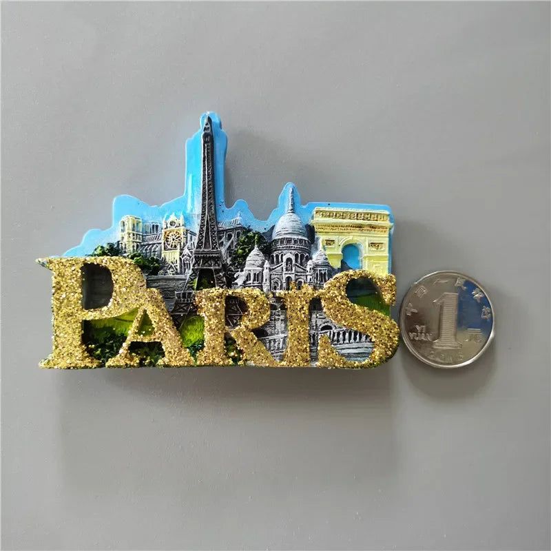 France  Paris Fridge Magnet Souvenir Carcassonne Cannes Imanes Para Riviera Arch of Triumph NICE Magnetic Stickers Home Decor - Grand Goldman