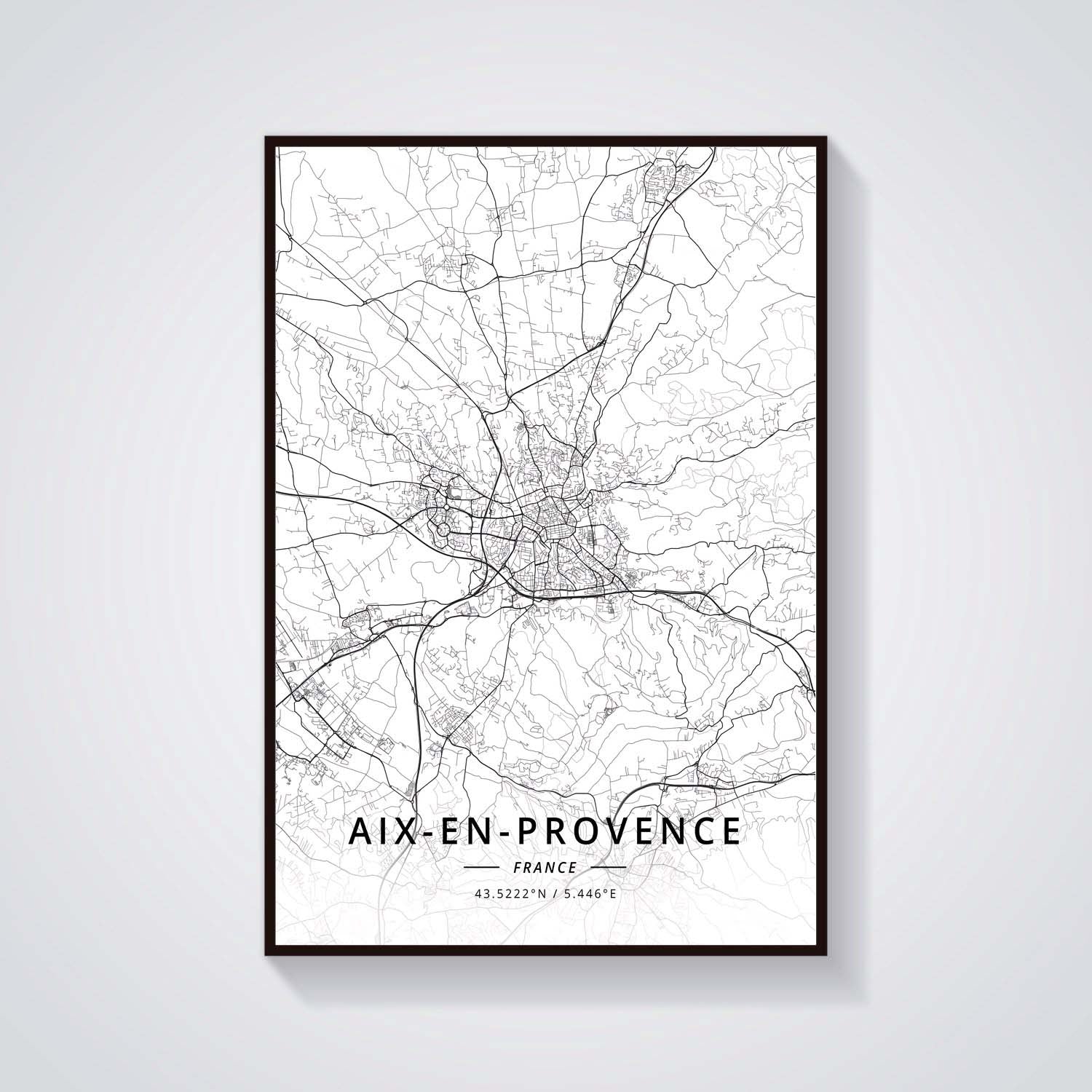 France City Map Poster Provence Canvas Painting - Grand Goldman