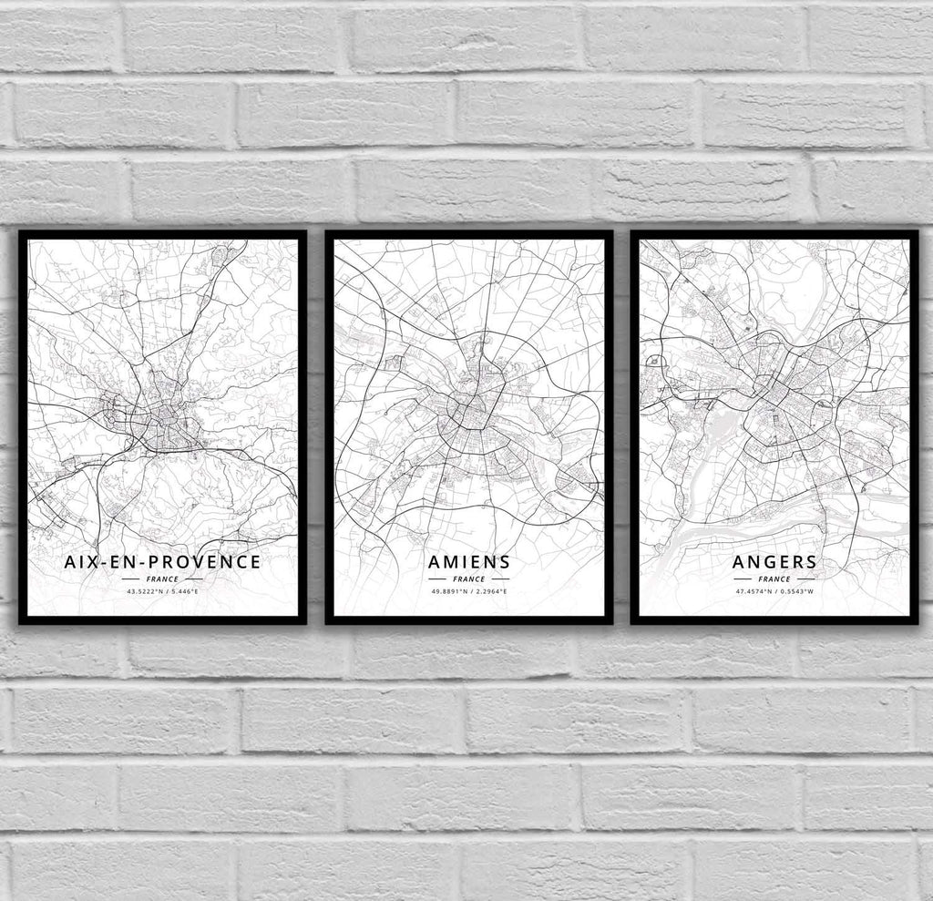 France City Map Poster Provence Canvas Painting - Grand Goldman