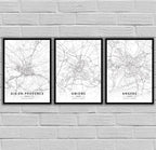 France City Map Poster Provence Canvas Painting - Grand Goldman