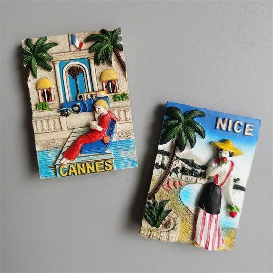 France Tourist Souvenir Fridge Magnets Cannes Nice Blue Coast Kurt Azur Menton Resin Magnetic Refrigerator sticker Colletion - Grand Goldman