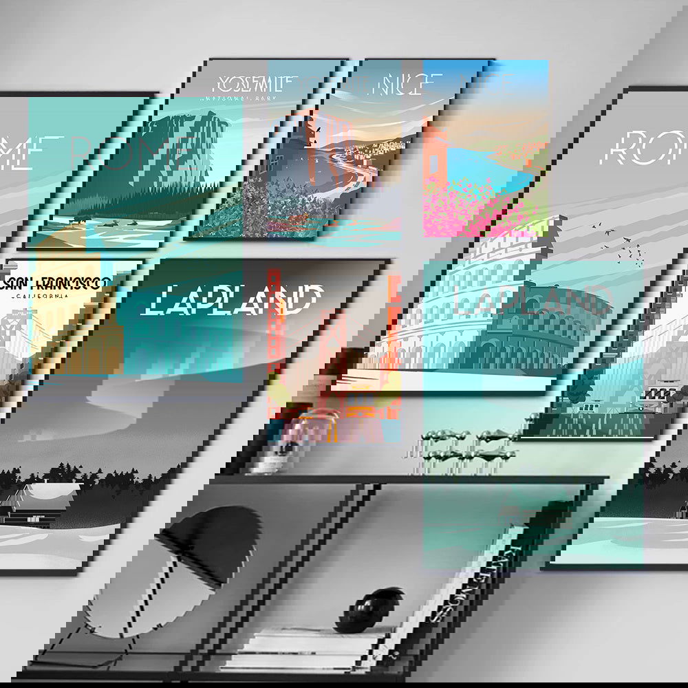 Francisco Travel Poster Canvas Paintings Vintage Kraft Poster Coated Wall Art Home Decor - Grand Goldman