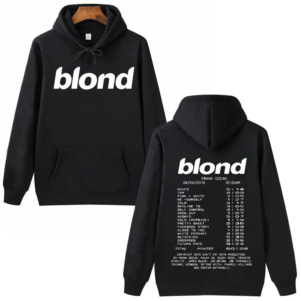 Frank Ocean Blonde Hoodie Man Woman Harajuku Hip Hop Pullover Tops Sweatshirt Music Fans Gift - Grand Goldman