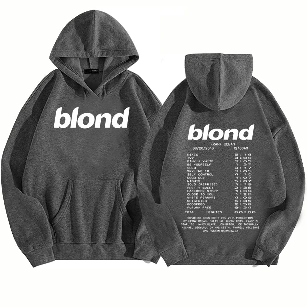 Frank Ocean Blonde Hoodie Man Woman Harajuku Hip Hop Pullover Tops Sweatshirt Music Fans Gift - Grand Goldman