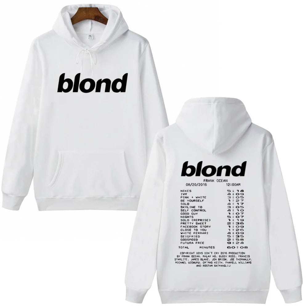 Frank Ocean Blonde Hoodie Man Woman Harajuku Hip Hop Pullover Tops Sweatshirt Music Fans Gift - Grand Goldman