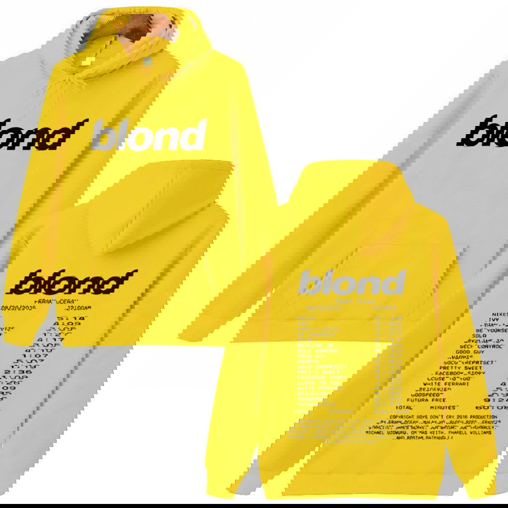 Frank Ocean Blonde Hoodie Man Woman Harajuku Hip Hop Pullover Tops Sweatshirt Music Fans Gift - Grand Goldman