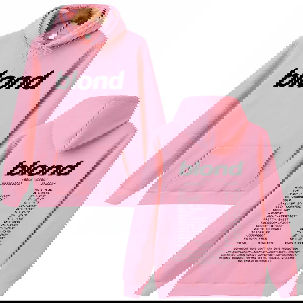 Frank Ocean Blonde Hoodie Man Woman Harajuku Hip Hop Pullover Tops Sweatshirt Music Fans Gift - Grand Goldman