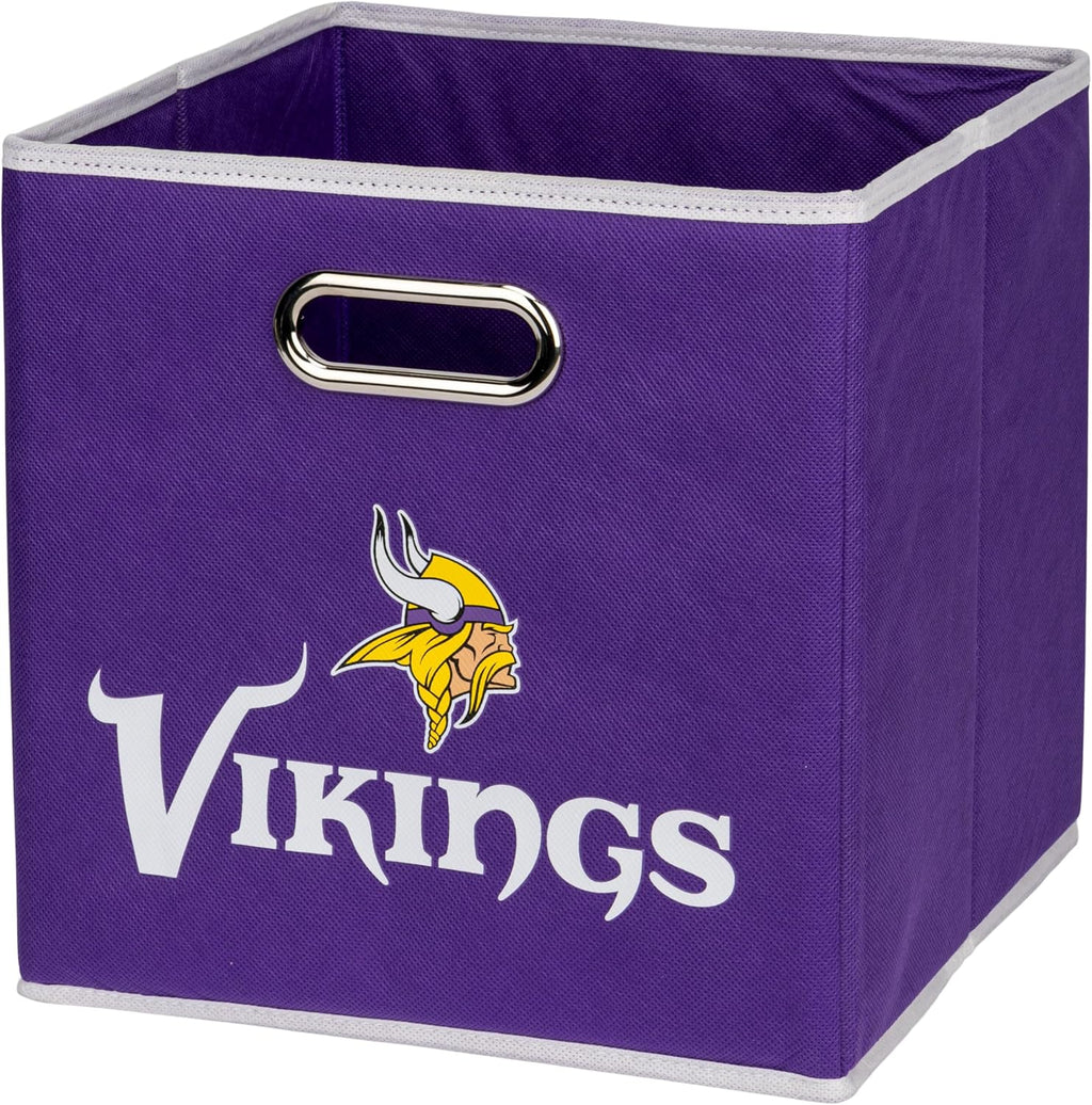 Franklin Sports NFL Storage Bins - Collapsible Cube Container + Storage Basket - NFL Office, Bedroom + Living Room Décor - 11"x11" - Grand Goldman