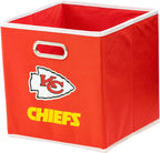 Franklin Sports NFL Storage Bins - Collapsible Cube Container + Storage Basket - NFL Office, Bedroom + Living Room Décor - 11"x11" - Grand Goldman