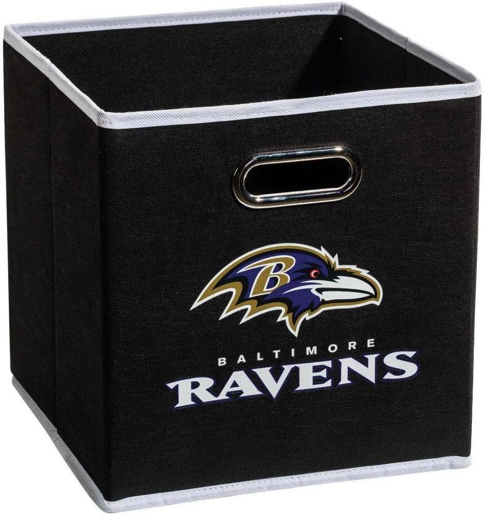 Franklin Sports NFL Storage Bins - Collapsible Cube Container + Storage Basket - NFL Office, Bedroom + Living Room Décor - 11"x11" - Grand Goldman