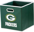 Franklin Sports NFL Storage Bins - Collapsible Cube Container + Storage Basket - NFL Office, Bedroom + Living Room Décor - 11"x11" - Grand Goldman