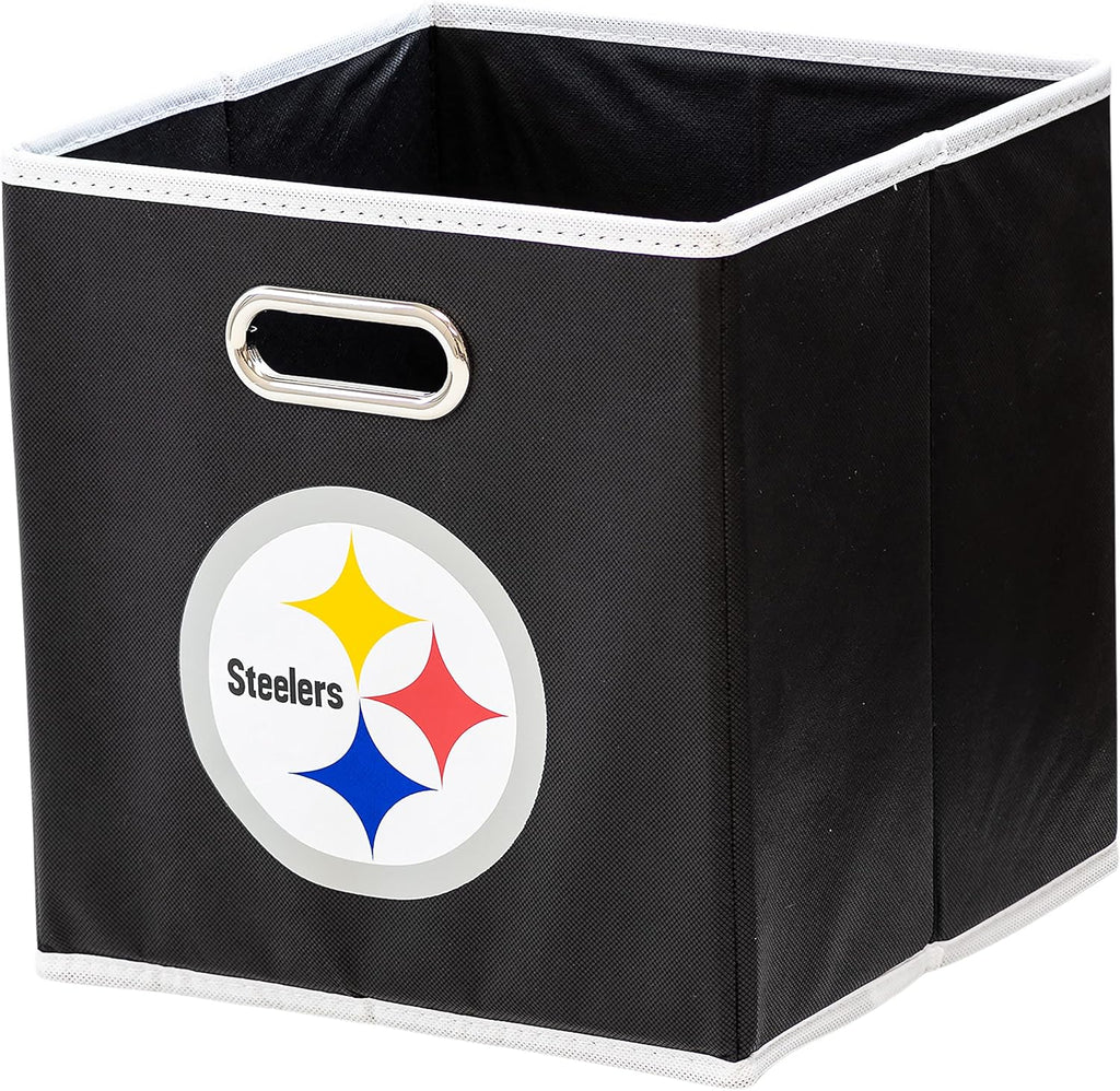Franklin Sports NFL Storage Bins - Collapsible Cube Container + Storage Basket - NFL Office, Bedroom + Living Room Décor - 11"x11" - Grand Goldman