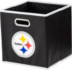 Franklin Sports NFL Storage Bins - Collapsible Cube Container + Storage Basket - NFL Office, Bedroom + Living Room Décor - 11"x11" - Grand Goldman