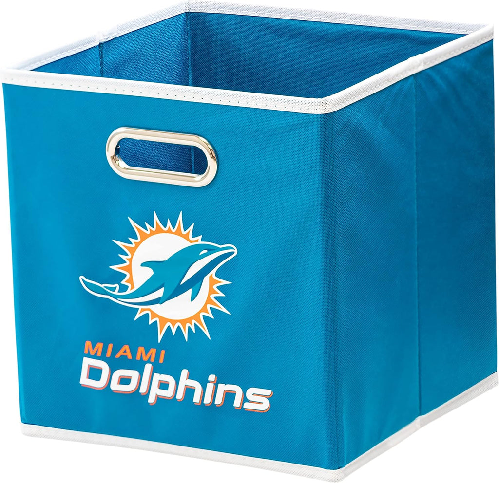 Franklin Sports NFL Storage Bins - Collapsible Cube Container + Storage Basket - NFL Office, Bedroom + Living Room Décor - 11"x11" - Grand Goldman