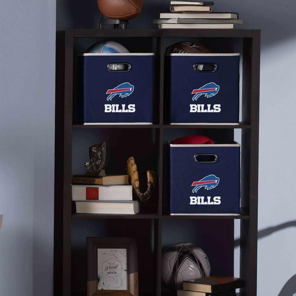 Franklin Sports NFL Storage Bins - Collapsible Cube Container + Storage Basket - NFL Office, Bedroom + Living Room Décor - 11"x11" - Grand Goldman