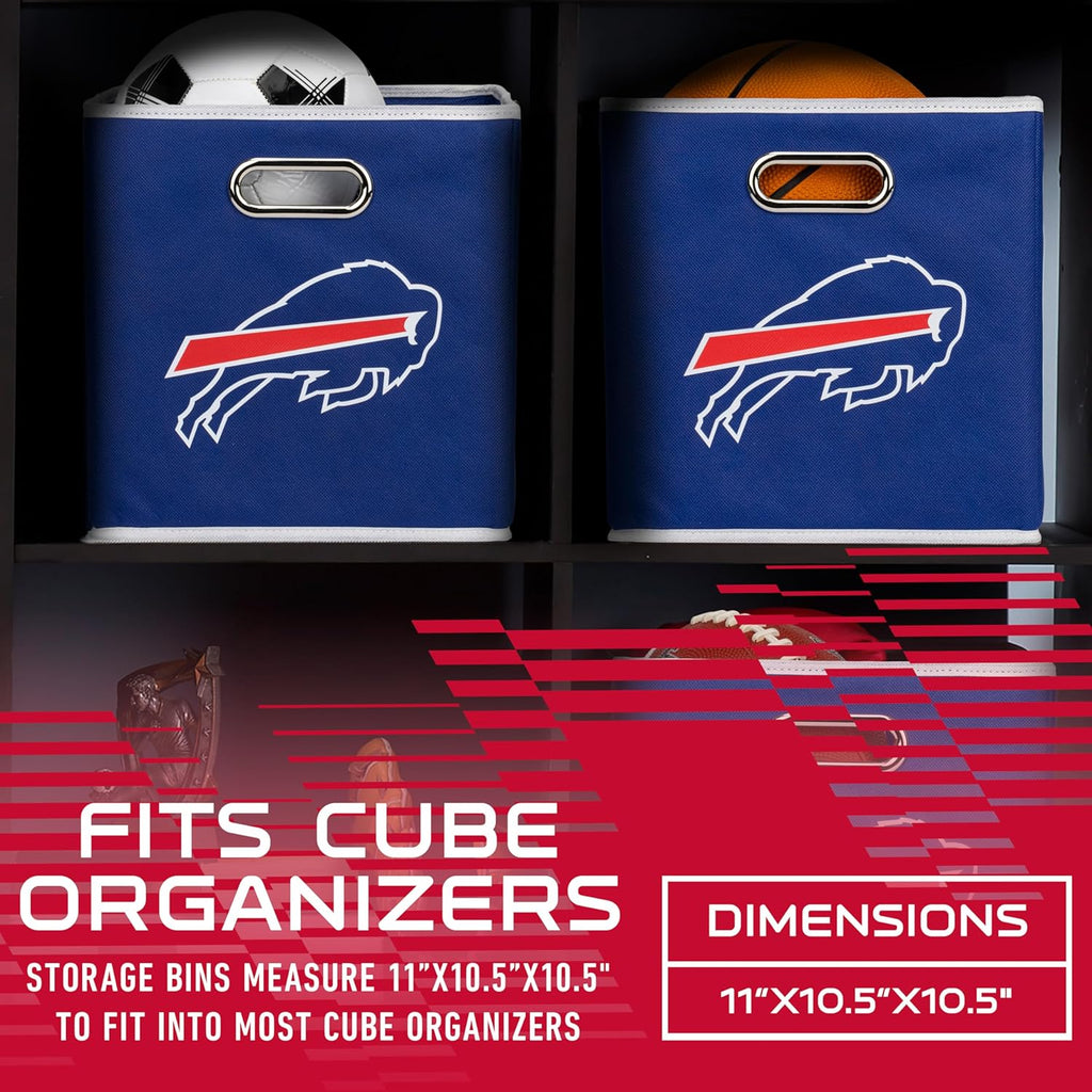 Franklin Sports NFL Storage Bins - Collapsible Cube Container + Storage Basket - NFL Office, Bedroom + Living Room Décor - 11"x11" - Grand Goldman