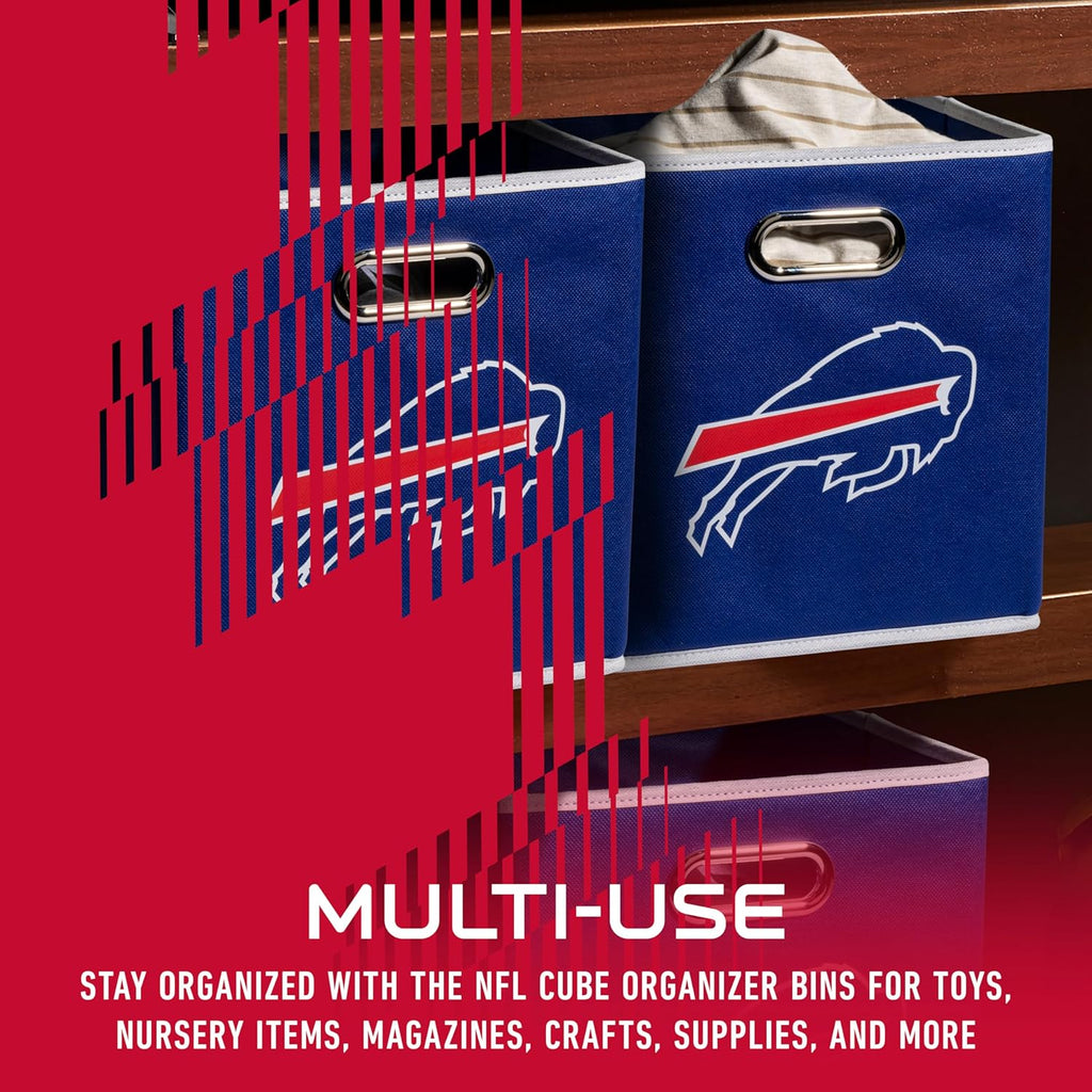 Franklin Sports NFL Storage Bins - Collapsible Cube Container + Storage Basket - NFL Office, Bedroom + Living Room Décor - 11"x11" - Grand Goldman
