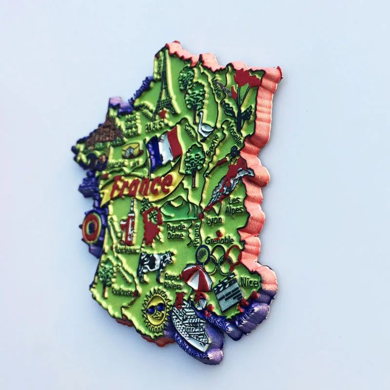 French Geographical Indication Map Travel Memorial Decorative Crafts France Soft Magnetic Refrigerator Stickers Collection Gift - Grand Goldman