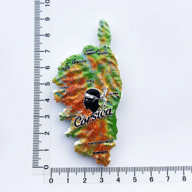 French Napoleon's Hometown of Corsica Tourist Souvenirs Map Island Flag Magnets Refrigerator Stickers Gifts for Friends - Grand Goldman