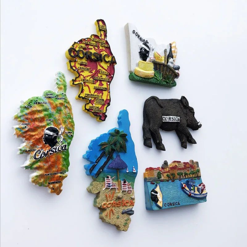 French Napoleon's Hometown of Corsica Tourist Souvenirs Map Island Flag Magnets Refrigerator Stickers Gifts for Friends - Grand Goldman