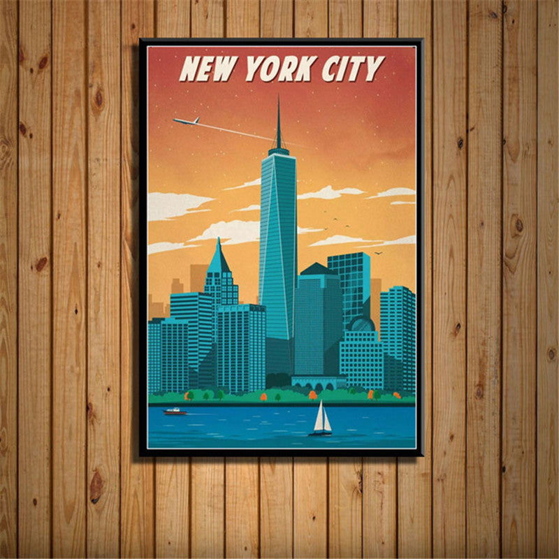 French Canvas Painting Vintage City Travel Landscape Poster - Grand Goldman